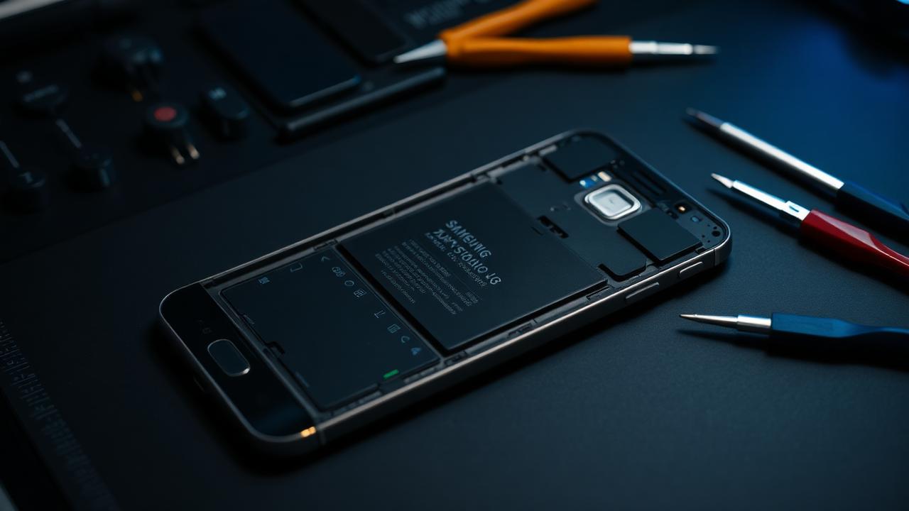 Android phone opened for battery replacement